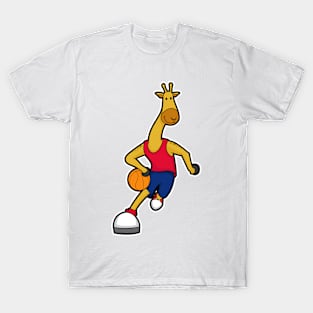 Giraffe as Basketball player with Basketball ball T-Shirt